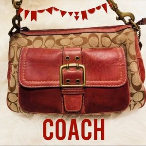 🌻Coach Signature Suede & Leather Legacy Handbag